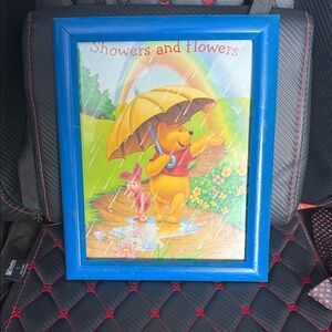 Disney Blue Framed Winnie the Pooh and Piglet Print